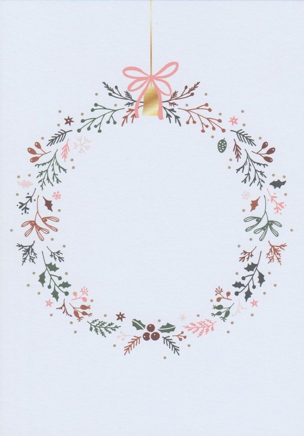 Kreativ Postkarten - Weihnachtskranz (4 Stück) - SALE %