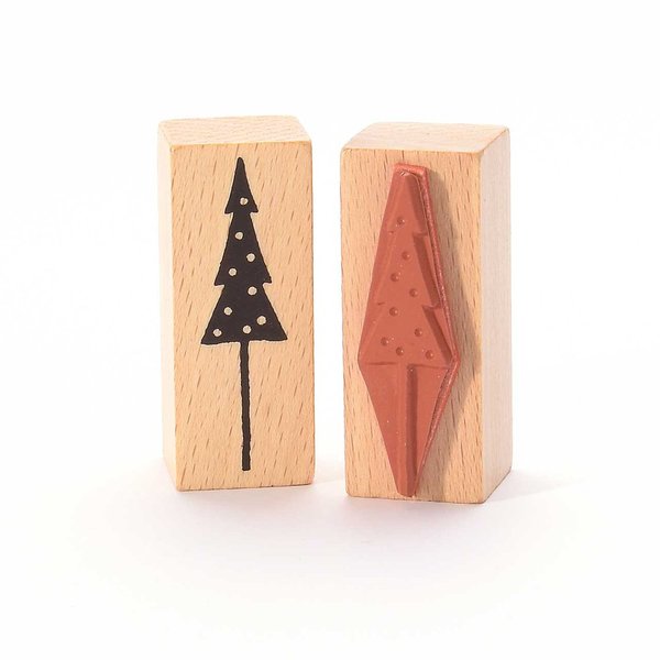 Holzstempel - kleiner Tannenbaum Punkte