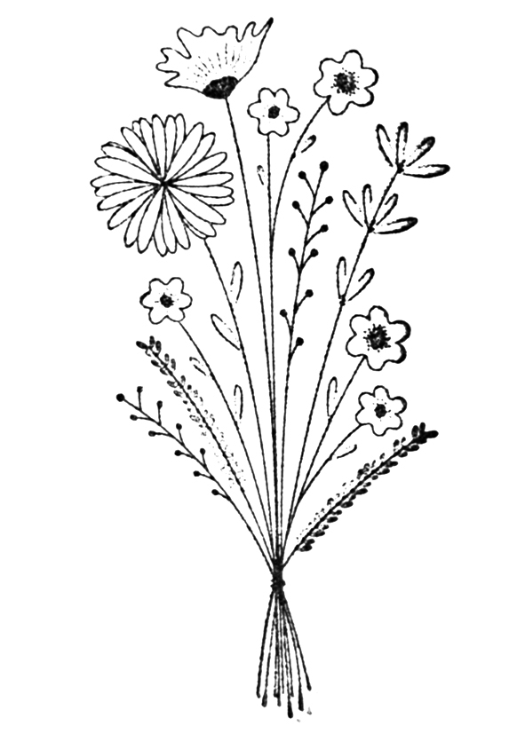 Holzstempel - Blumenstrauß
