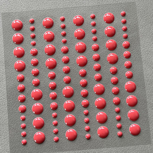 Simple and Basic Adhesive Enamel Dots Calm Red