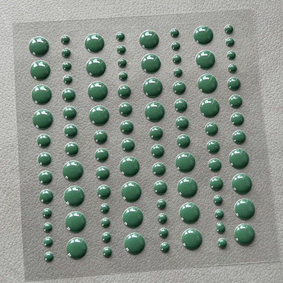 Simple and Basic Adhesive Enamel Dots Forest Green