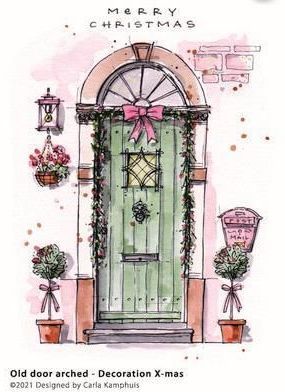 Clear Stamps - Old Door Arched - Decoration Christmas - Carla Kamphuis